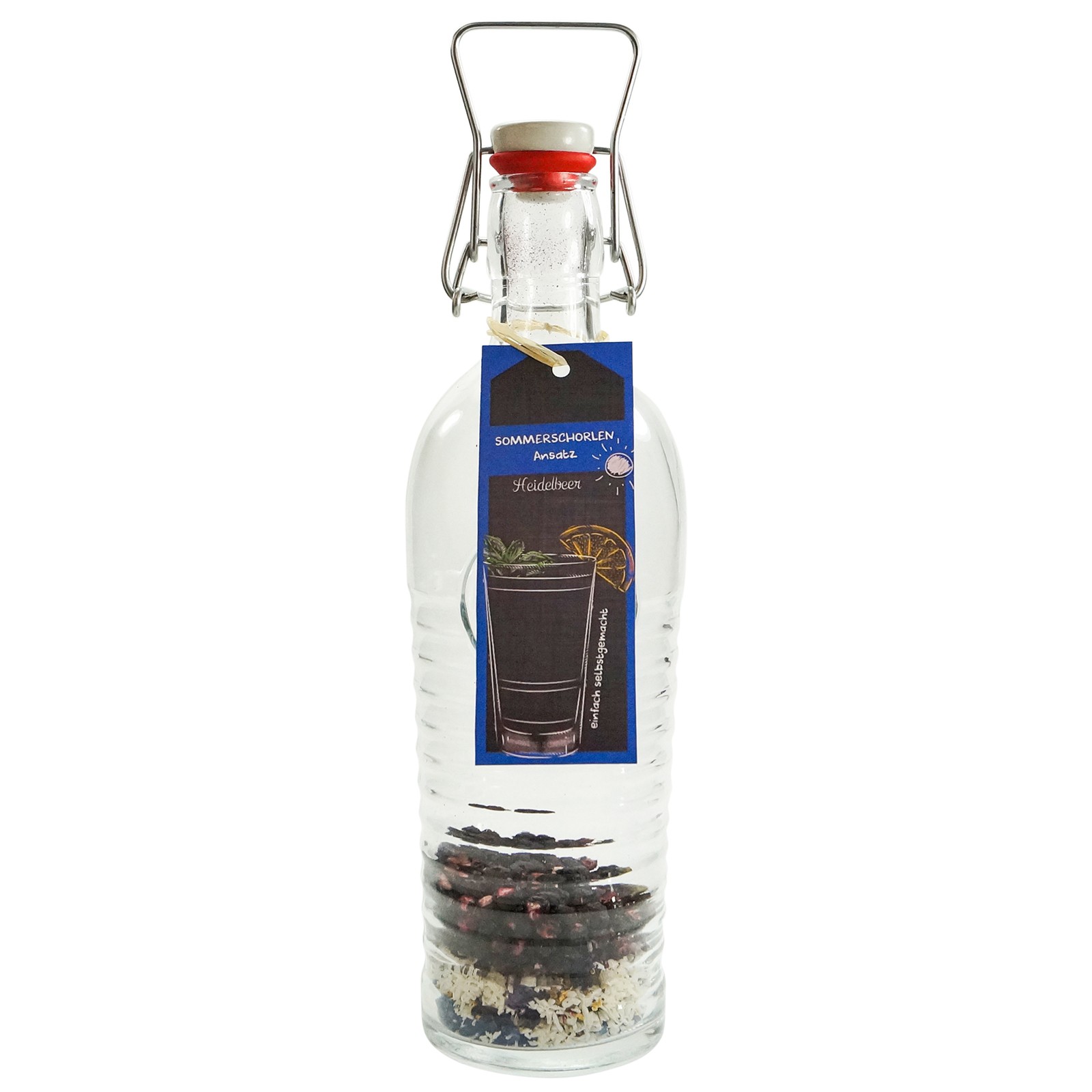 Heidelbeer Schorlen-Ansatzmischung in der Bügelflasche