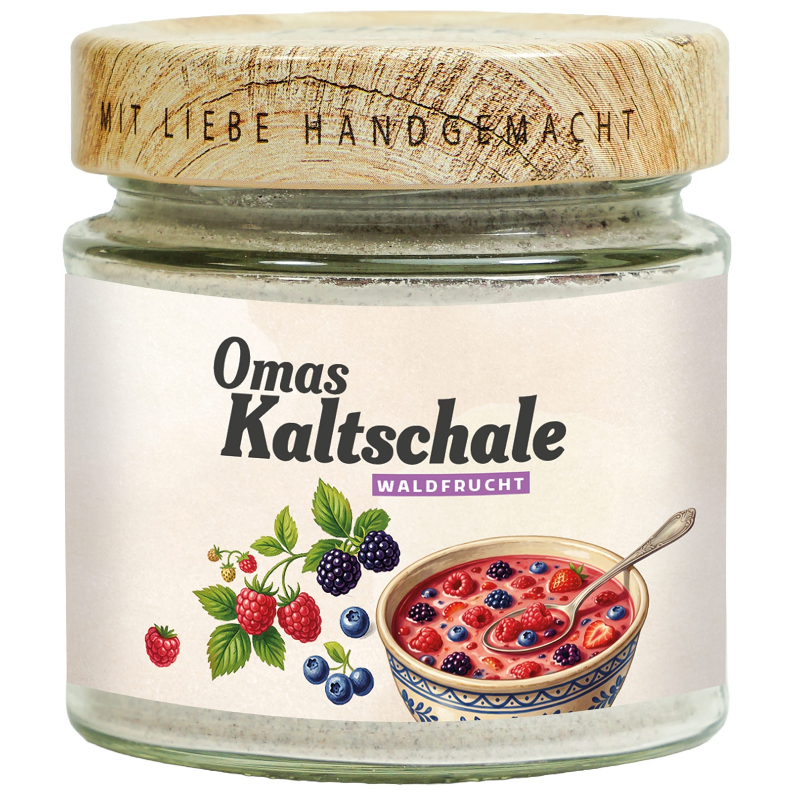 Kaltschalenpulver Waldfrucht im Schraubglas Kaltschalenpulver Waldfrucht im Schraubglas