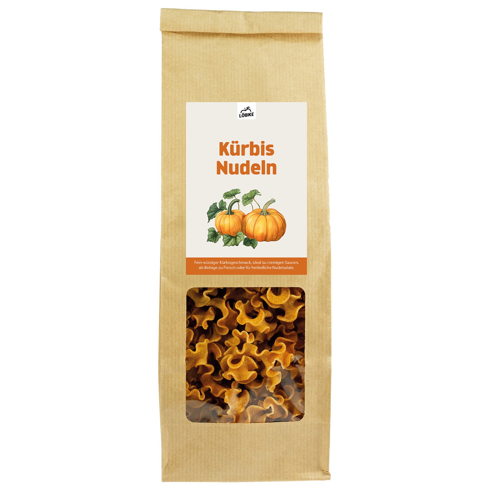 Kürbis-Nudeln in der Tüte Kürbis-Nudeln in der Tüte