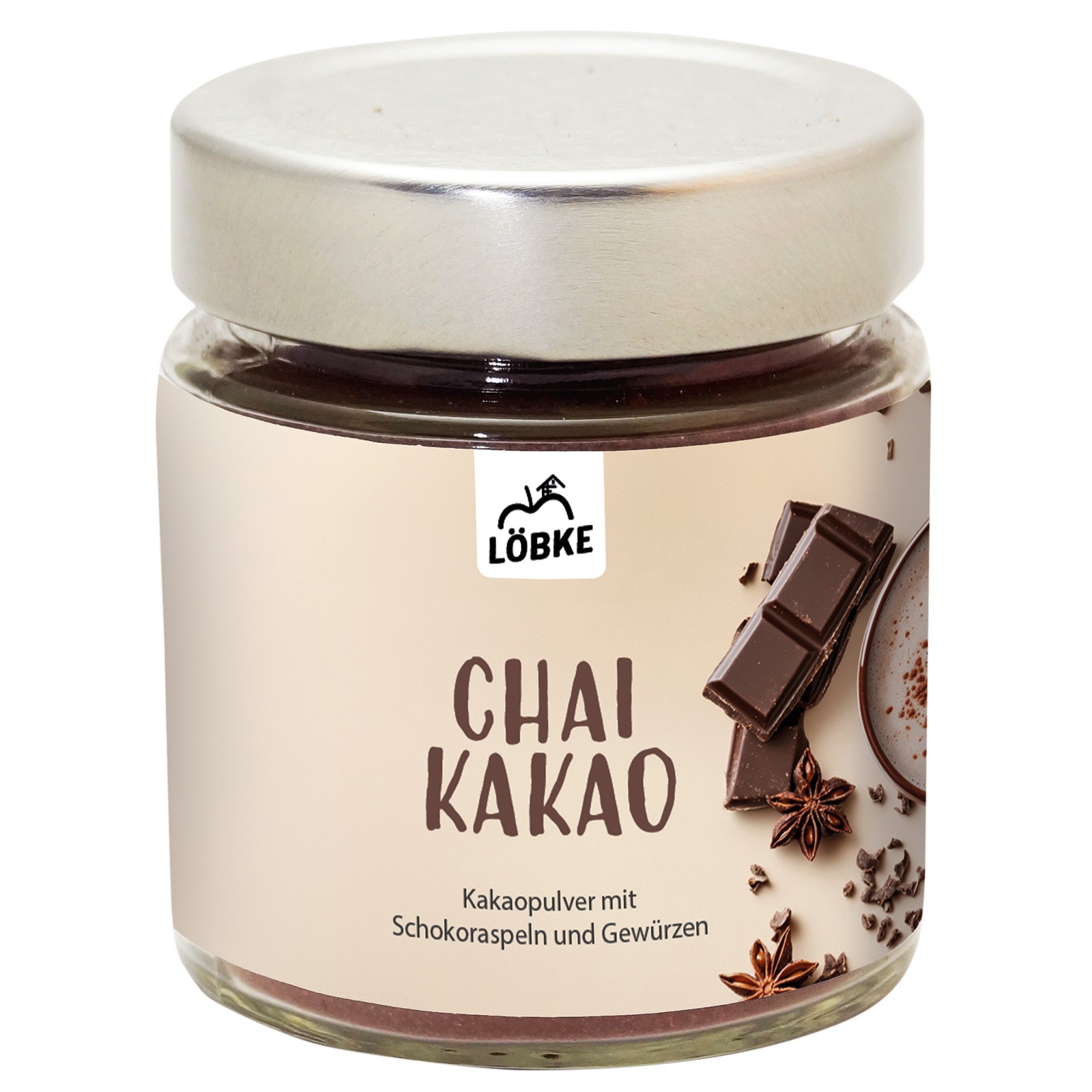 Kakaopulver Chai im Schraubglas