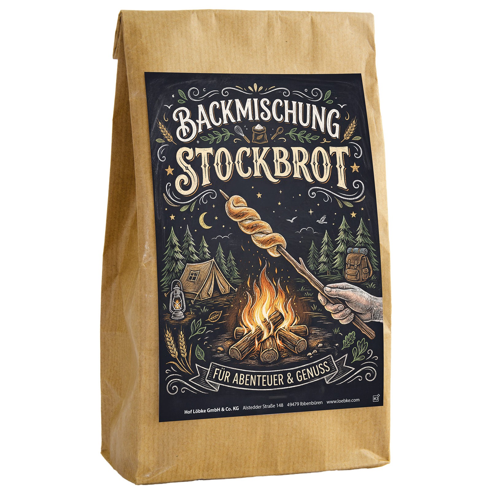 Backmischung Stockbrot 370g Papiertüte Backmischung Stockbrot 370g Papiertüte
